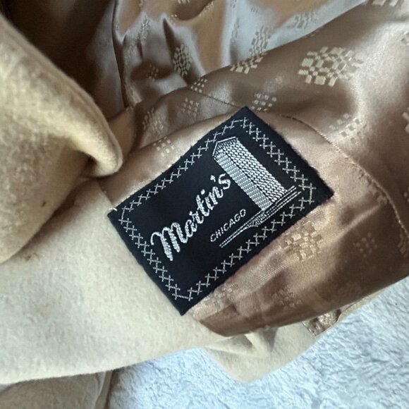 Vintage Martin's Womens Large Blazer Coat Jacket Pure Cashmere 3/4 Sleeve Beige - Picture 3 of 9